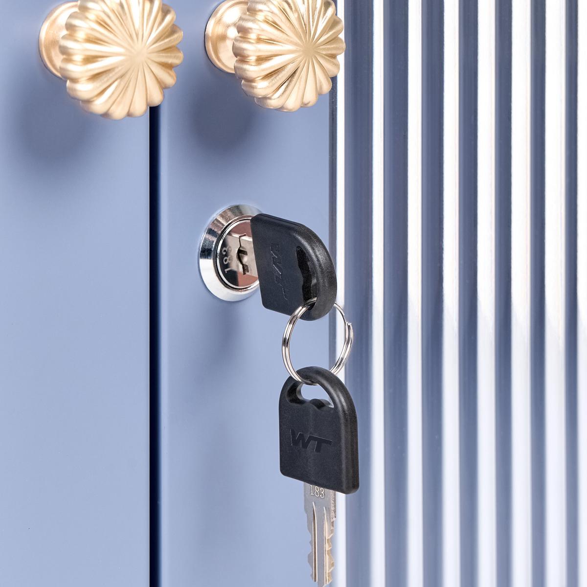 WANDSCHRANK 60 cm Metall Blau Harlyn - Blau, Metall (60/57/18cm) - Beliani