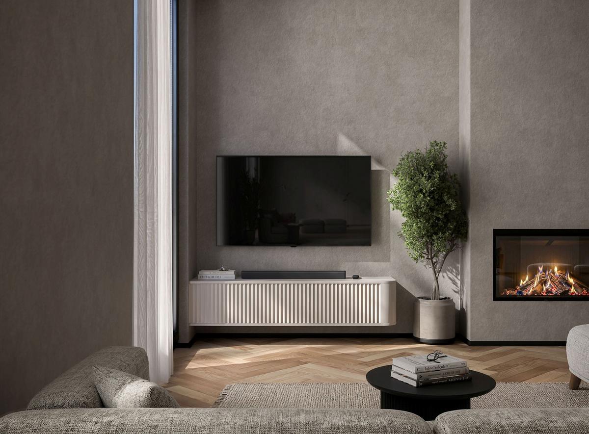 TV-LOWBOARD Aurora Kaschmir matt 140 cm - Kaschmir, Holzwerkstoff (140/30/35cm) - Meble Lindner