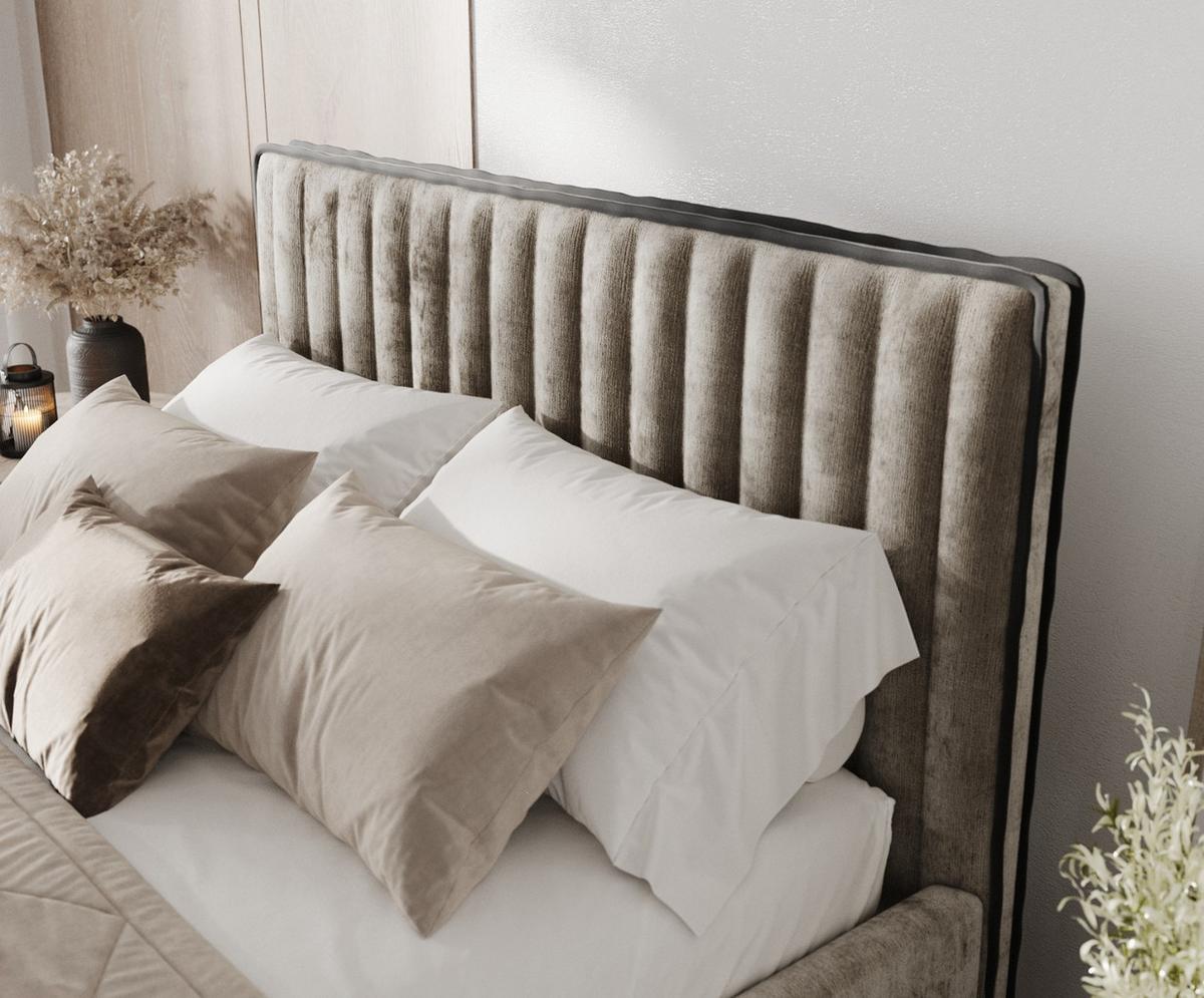 POLSTERBETT Aria 160/200 cm Beige im Lotta Stoff - Beige/Naturfarben, Holz/Holzwerkstoff (160/200cm) - AltaBeds