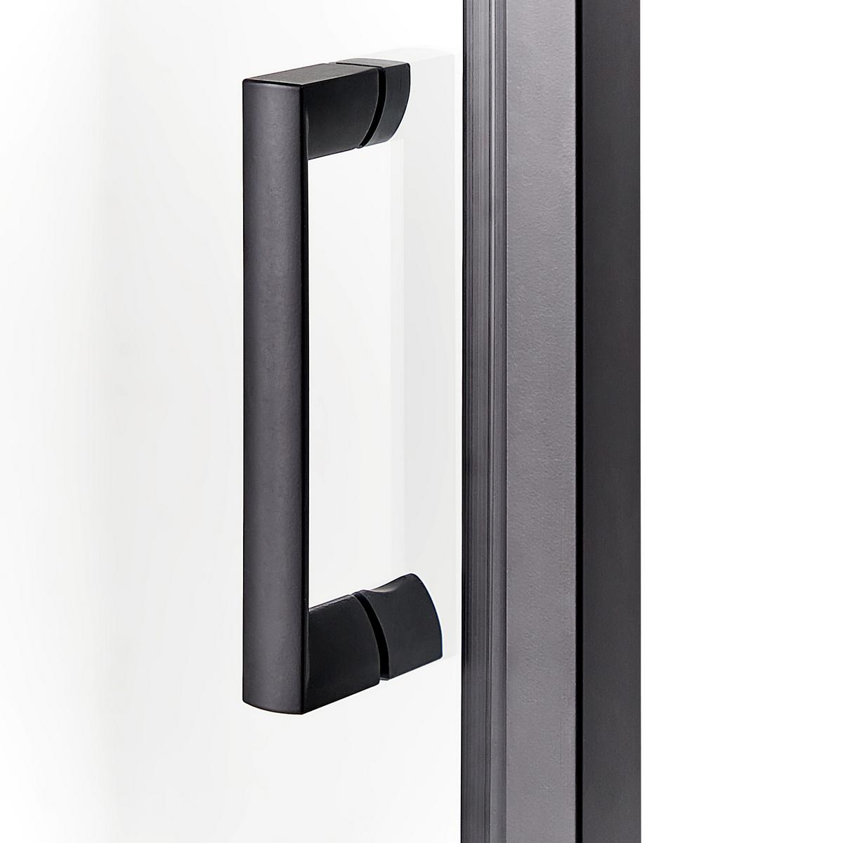 DUSCHKABINE 70/70/185 cm Schwarz Darli - Transparent/Schwarz, Glas (70/70/185cm) - Beliani
