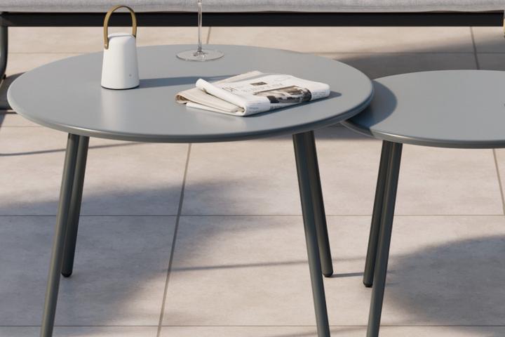 Beistelltische rund Dunkelgrau Eisen matt pulverbeschichtet