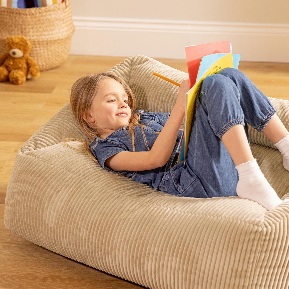 KINDERSITZSACK Sofa Cecilia - Beige, Textil (95/44/55cm) - icon