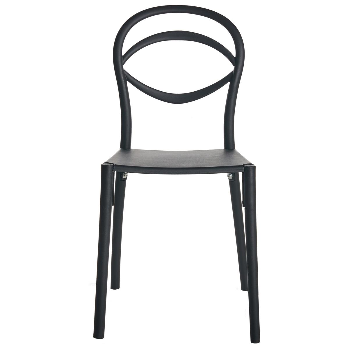 GARTENSTUHL 4er-Set Schwarz Covolo - Schwarz, Kunststoff (50/86/52cm) - Beliani