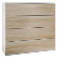 KOMMODE Pavos Eiche sägerau - Hellbraun, Holzwerkstoff (76/76/35cm) - Vladon