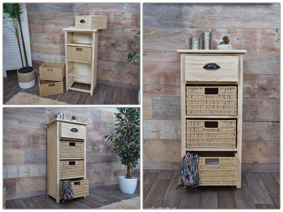 KOMMODE MIT KÖRBEN Braun - Braun, Holz (40/83/29cm) - MCW
