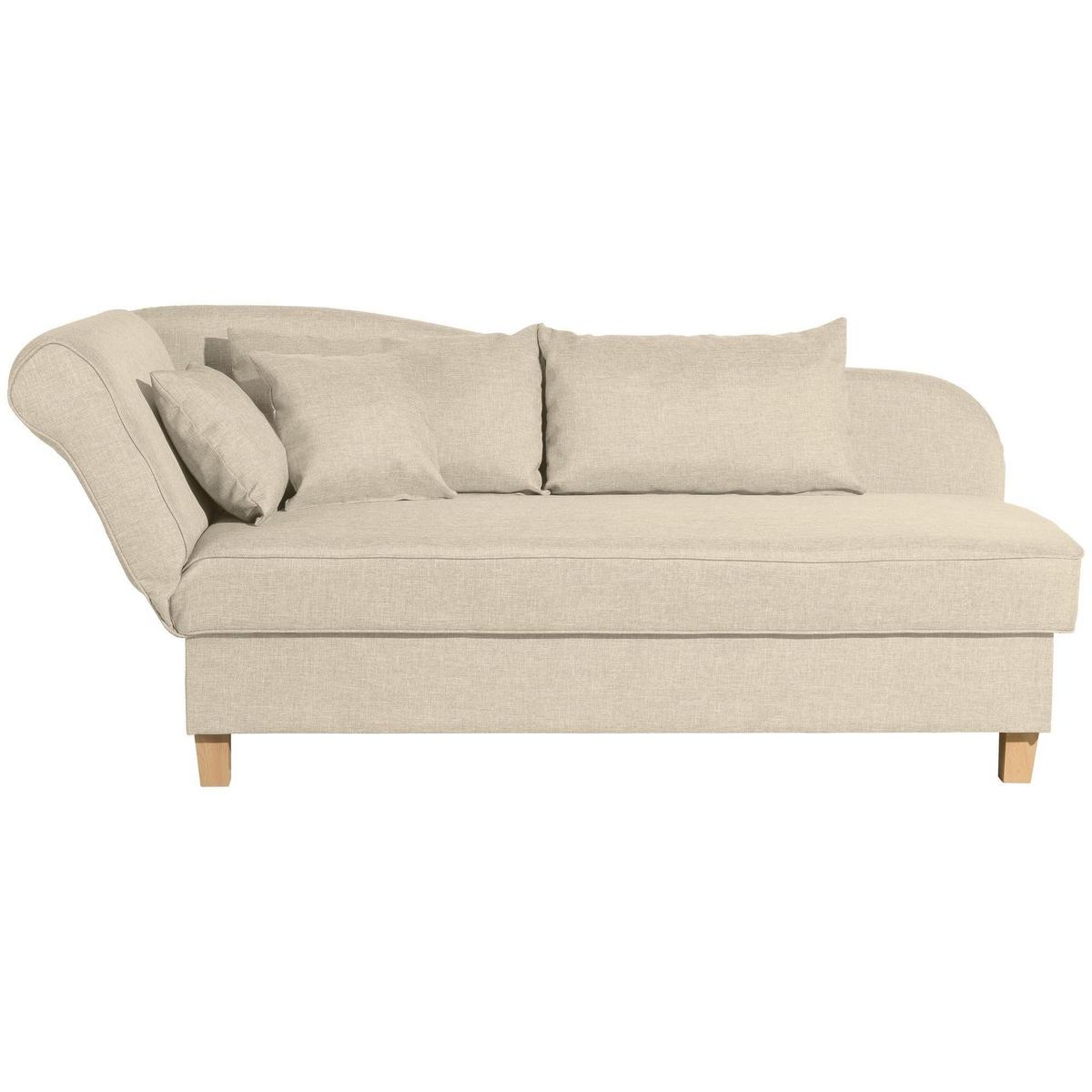 RECAMIERE mit Armteil links klappbar Katia Bezug Flachgewebe Buche natur / beige - Beige, Kunststoff (190/82/88cm) - 58aufmkessel