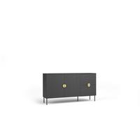 KOMMODE Graphitschwarz 160/88/40 - Graphitfarben, Holzwerkstoff (160/88/40cm) - RAUMHIRSCH FURNITURE