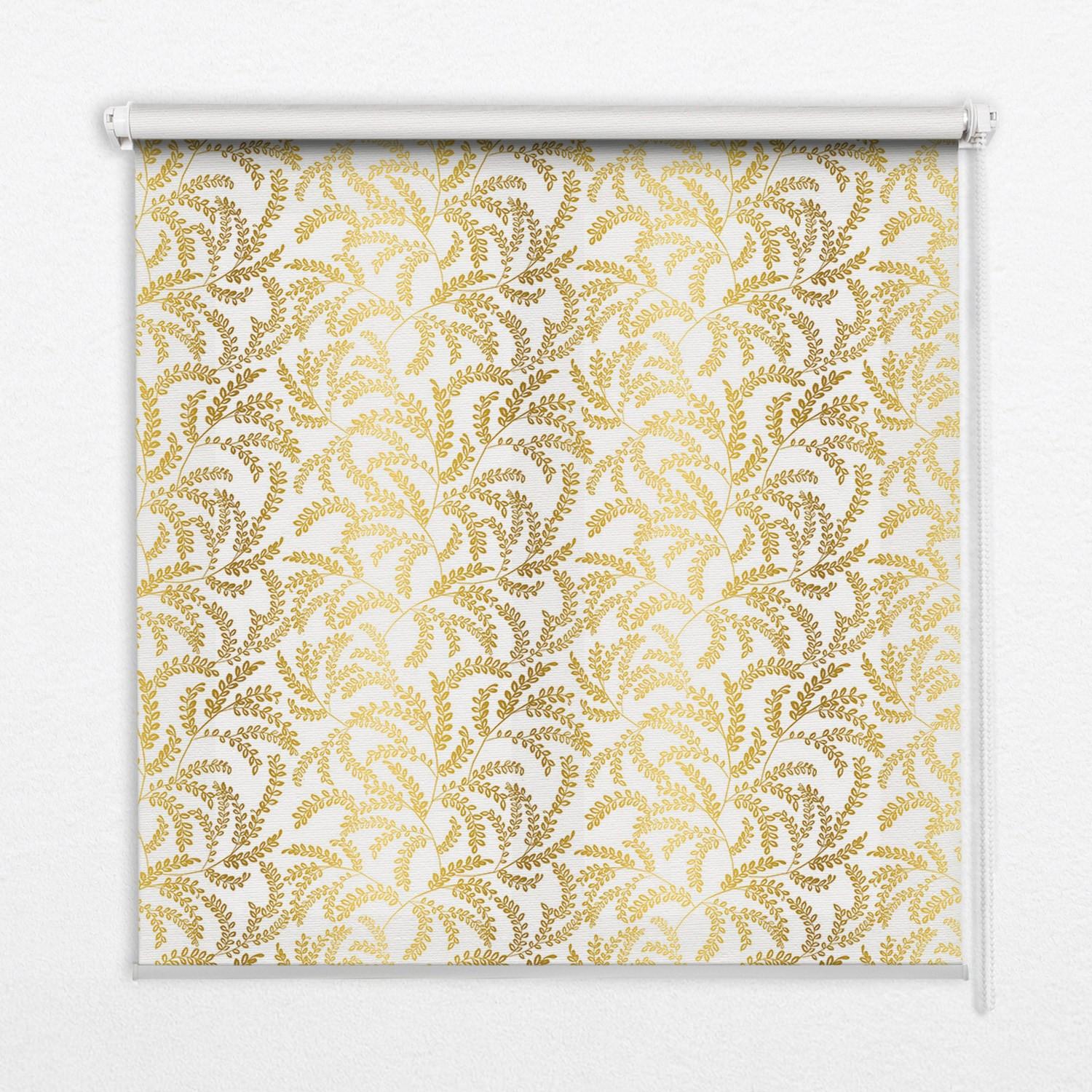 INNENROLLO - Fensterrollo - Rollo - 80x140 cm - Goldene Zweige - Gelb, Kunststoff (80/140/0.5cm) - TULUP