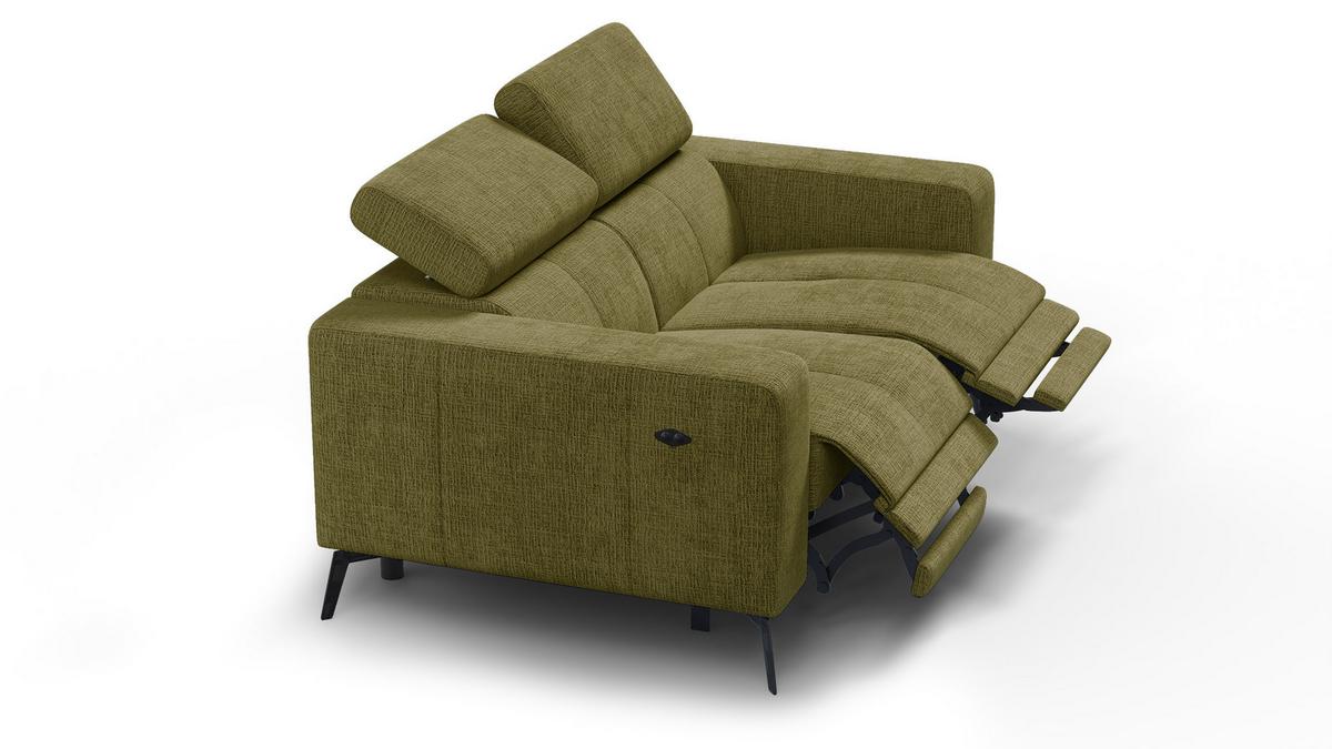 RELAXSOFA MORELLO 2-Sitzer, olive, 2 x Relax Zero Gravity - Olivgrün, Holz/Textil (164/82/103cm) - Wozimo