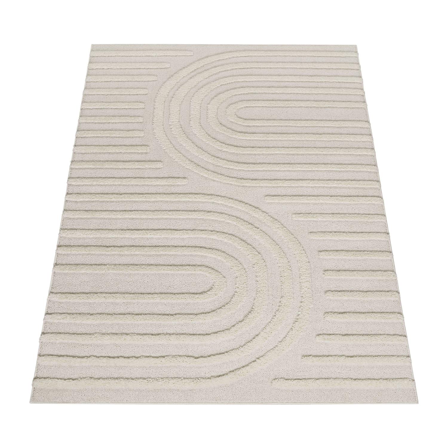HOCHFLORTEPPICH, mit 3D-Struktur, aus Polypropylen, Florhöhe 30 mm, Creme, 120 x 160 cm - Beige, Textil (120/160cm) - KADIMA DESIGN
