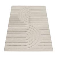 HOCHFLORTEPPICH, mit 3D-Struktur, aus Polypropylen, Florhöhe 30 mm, Creme, 120 x 160 cm - Beige, Textil (160/120cm) - KADIMA DESIGN