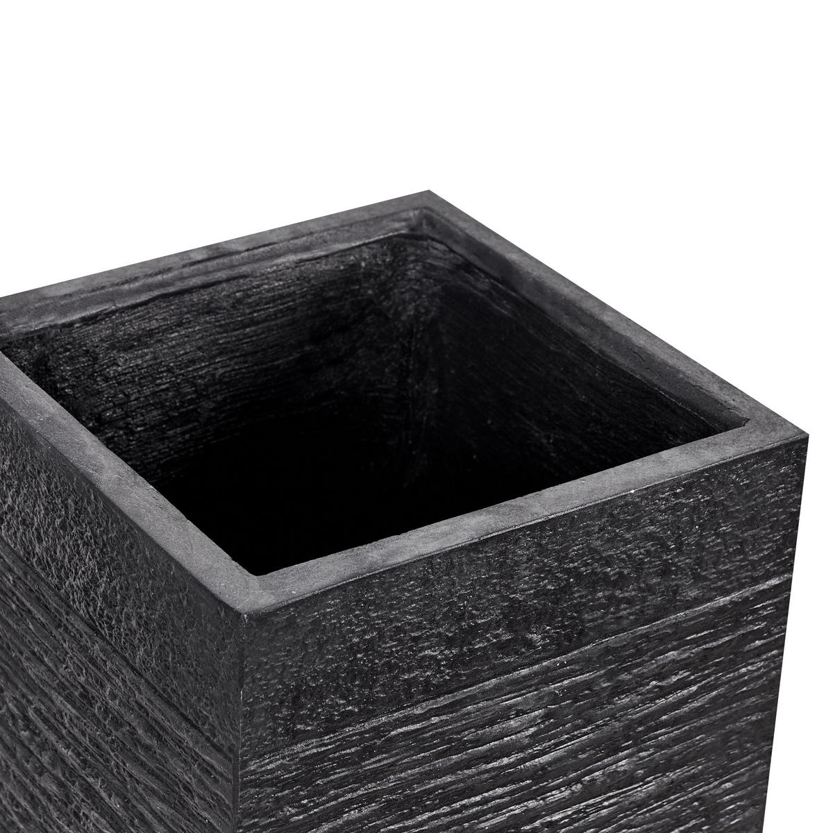BLUMENTOPF schwarz quadratisch 33/33/70 cm Dion - Schwarz, Naturmaterialien (70cm) - Beliani