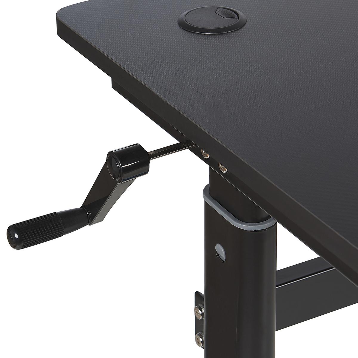 SPIELTISCH schwarz 120/60/72-114 cm Durbin - Schwarz, Holzwerkstoff (60/120/72cm) - Beliani
