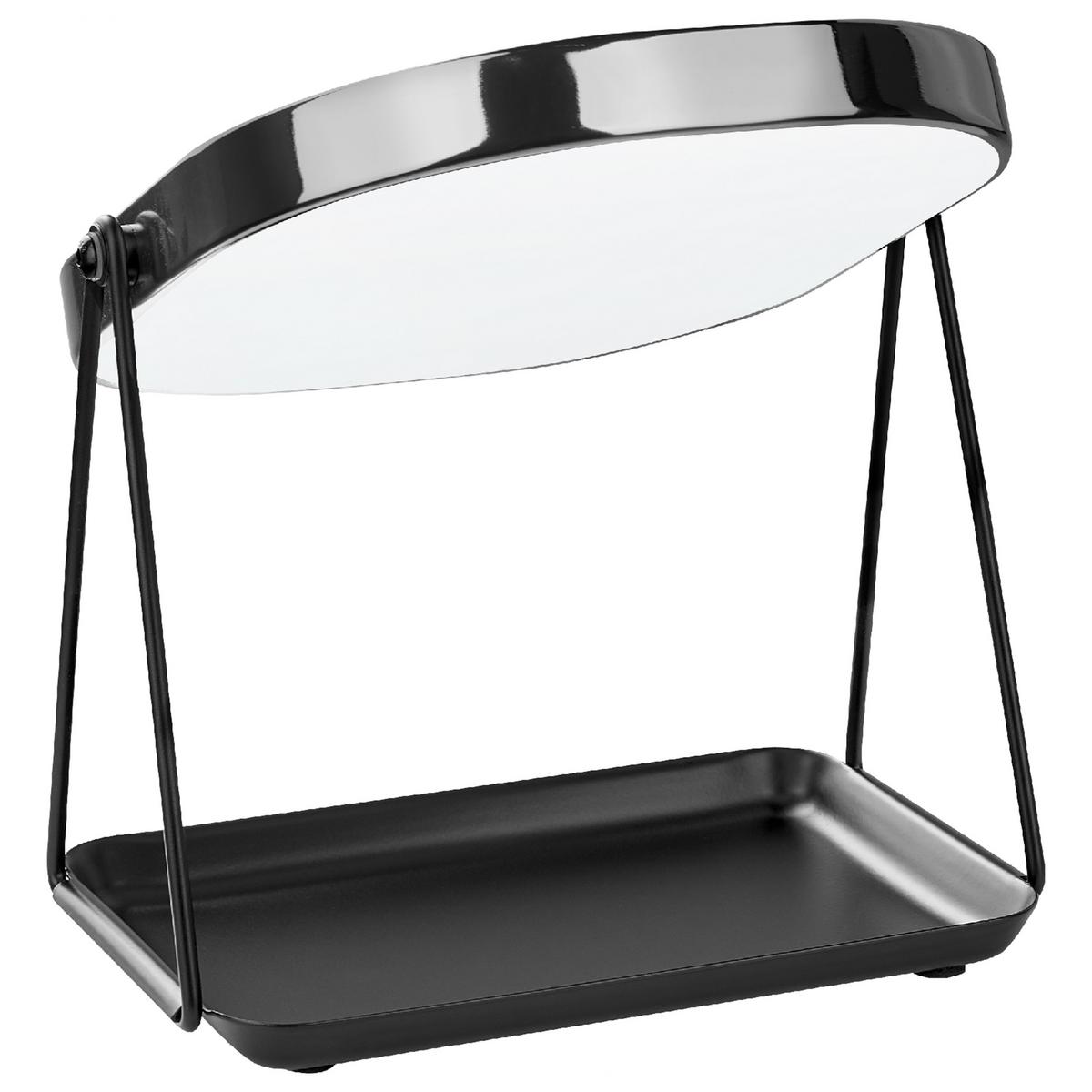 KOSMETIKSPIEGEL 20/22 cm Schwarz Correze - Schwarz, Metall (31/15/24cm) - Beliani