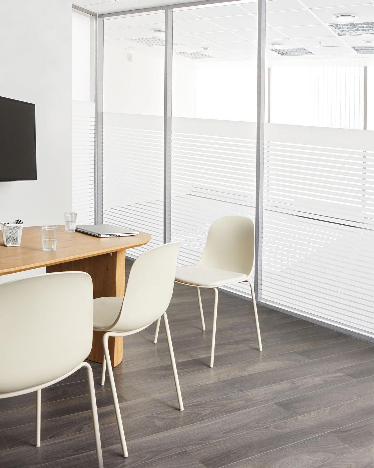 KONFERENZSTUHL 2er-Set Hellbeige Dorr - Beige, Kunststoff (50/85/54cm) - Beliani