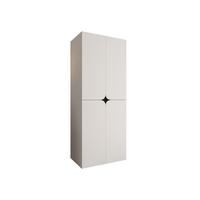 DREHTÜRENSCHRANK Espresso 80 cm - Schwarz/Weiß, Holzwerkstoff/Kunststoff (80/203/50cm) - MIRJAN24