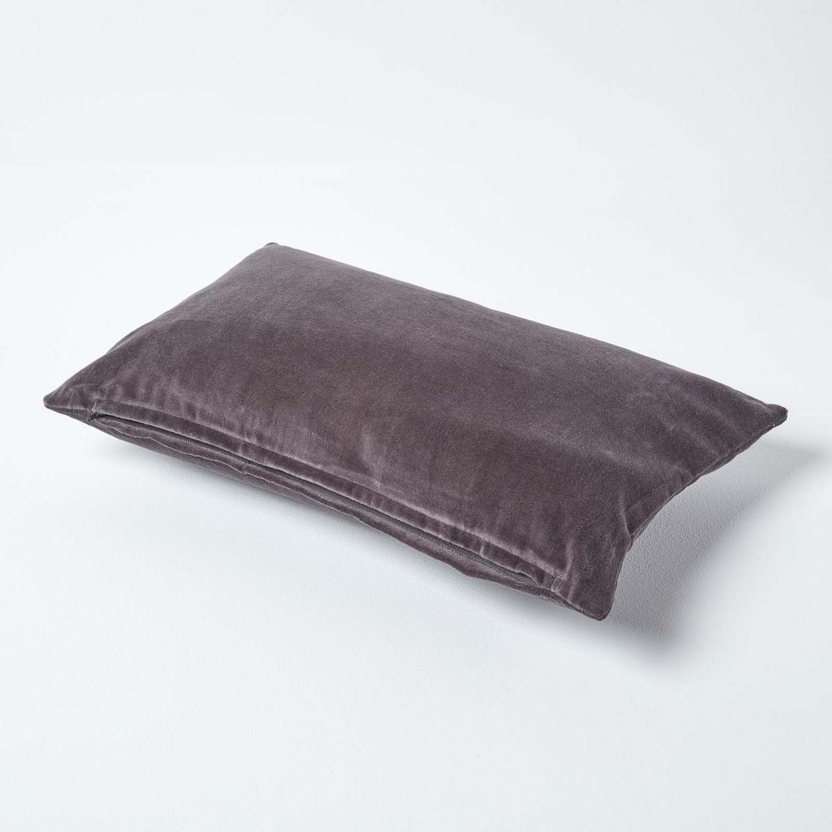 KISSENHÜLLE Baumwollsamt anthrazit 30/50 cm - Anthrazit, Textil (30/50cm) - Homescapes