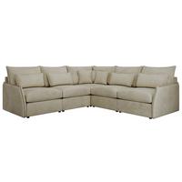 ECKSOFA VERSO L Beige Velvet - Beige/Schwarz, Kunststoff/Textil (270/270cm) - MKS