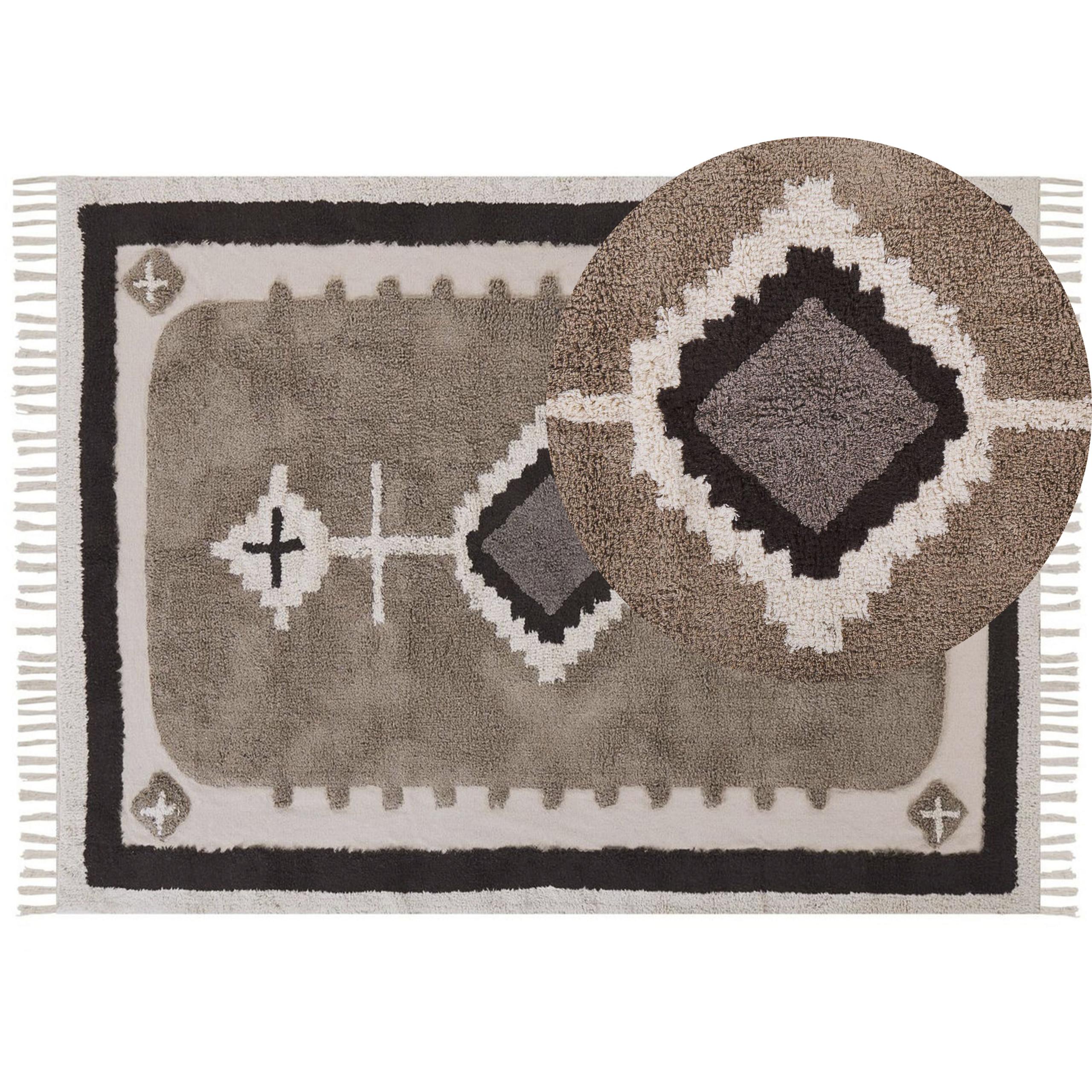 KURZFLOR-TEPPICH Geyve 230/160 cm - Beige, Textil (160/230cm) - Beliani