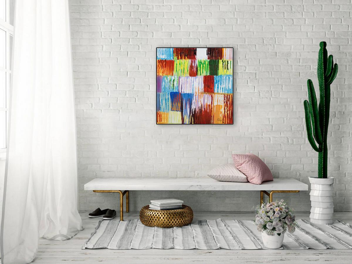 ACRYLBILD HANDGEMALT 60/60 cm - Multicolor, Holz/Textil (60/60cm) - KUNSTLOFT