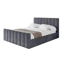 POLSTERBETT mit Bettkasten, Fußteil und Lattenrost, Boxbett mit Matratze H3/H4 - STERA-Z 160x200 Dunkelgrau - Dunkelgrau, Holzwerkstoff/Textil (160/200cm) - ALTDECOR