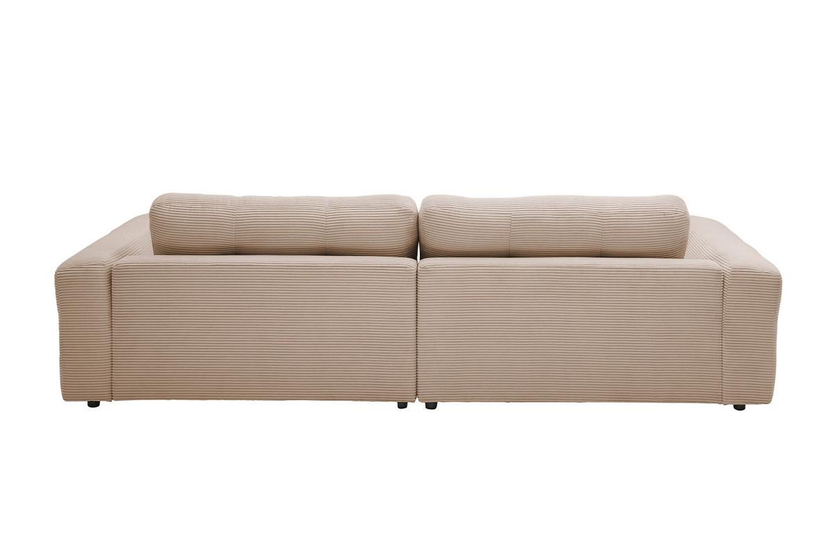 ECKSOFA XL MIKA Taupe Cord - Taupe/Schwarz, Kunststoff/Textil (296/167cm) - KAWOLA