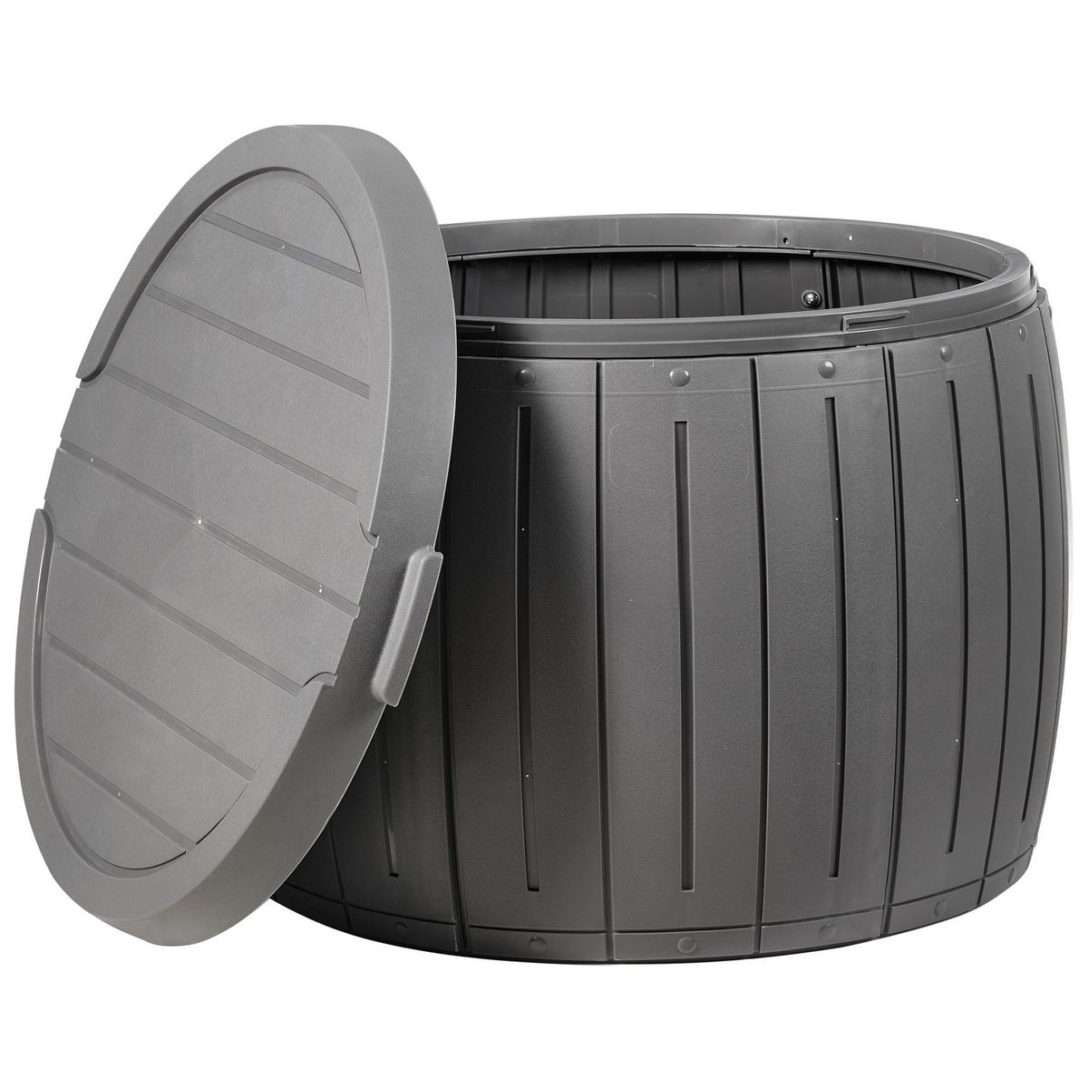AUFBEWAHRUNGSBOX 56 cm 56 cm Grau Prinos - Dunkelgrau/Grau, Kunststoff (56/47/56cm) - Beliani