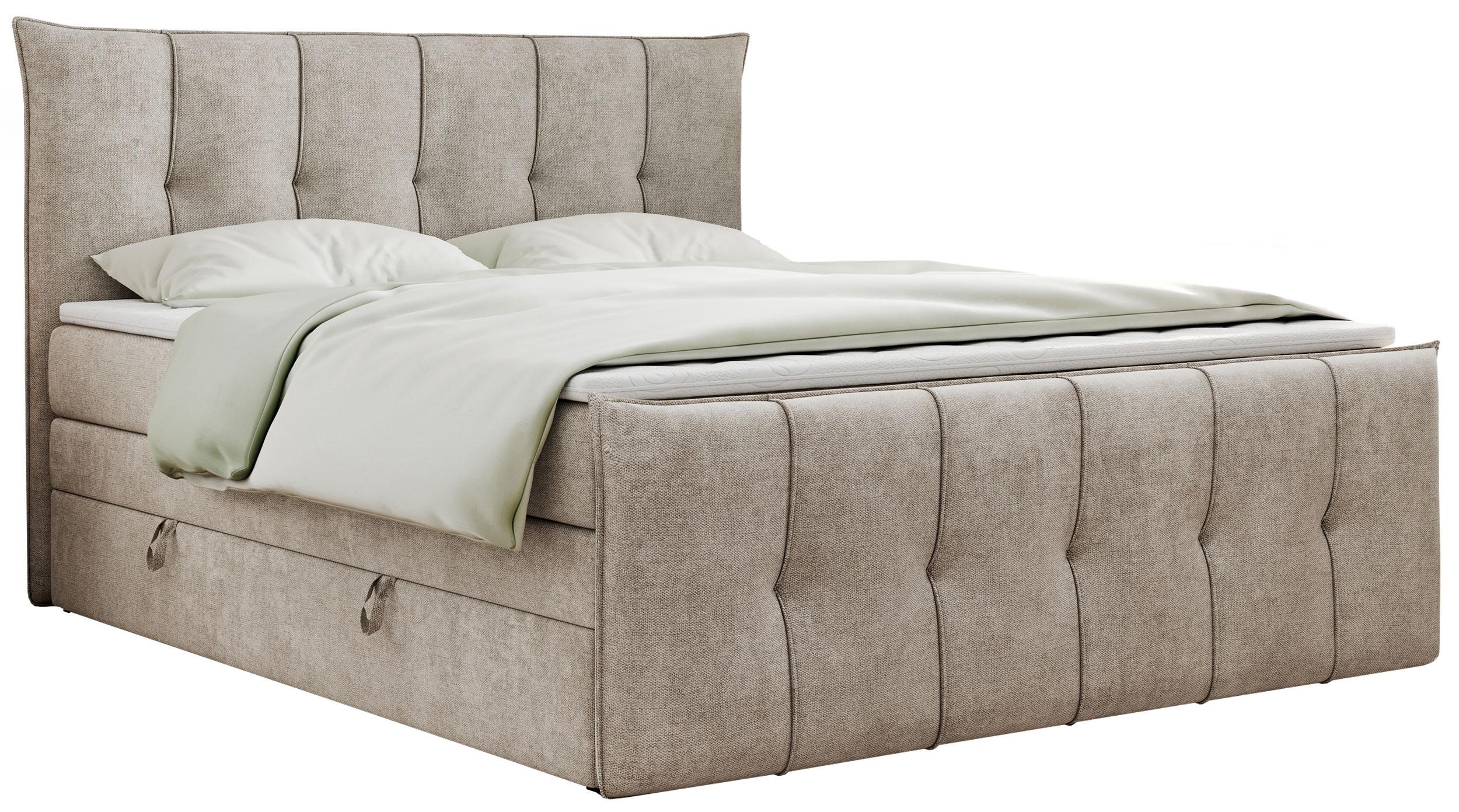 BOXSPRINGBETT PREMIUM 11 KING 160/200 Beige Struktur - H3 - Beige, Holz/Textil (160/200cm) - MKS