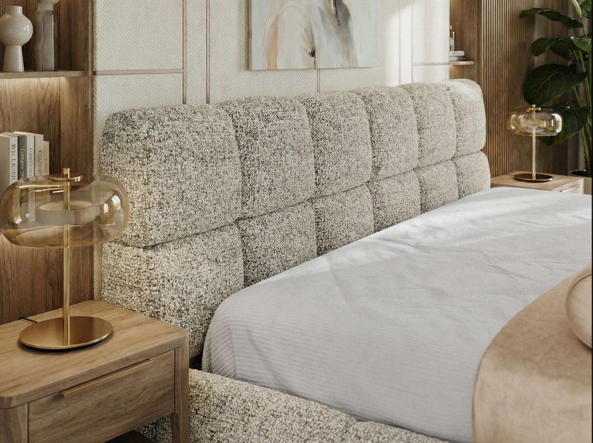 POLSTERBETT NIRA CLASSIC 160/200 - Beige Strukture - Multipocket-Matratze - Beige, Textil (160/200cm) - MKS