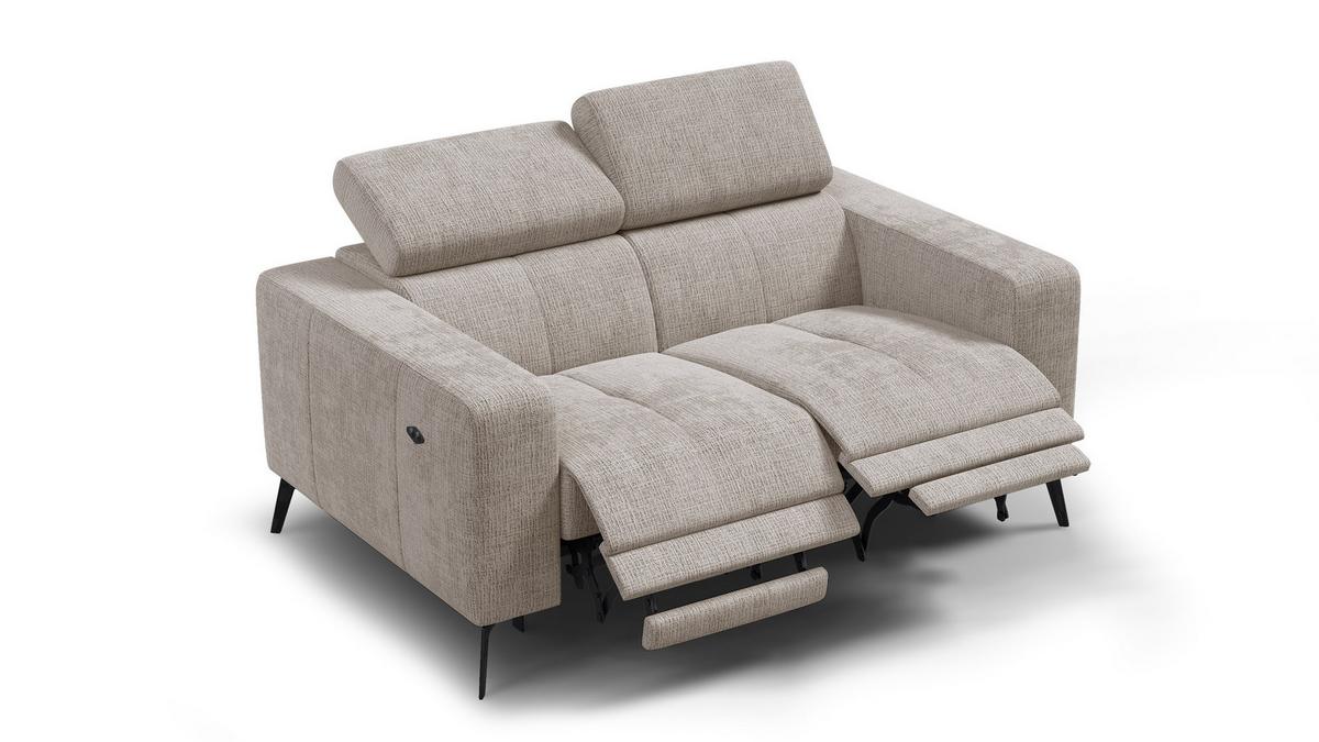 RELAXSOFA MORELLO 2-Sitzer, beige, 2 x Relax Zero Gravity - Beige, Holz/Textil (164/82/103cm) - Wozimo