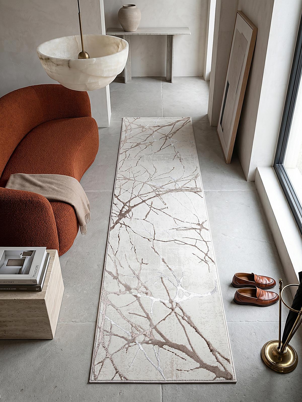 TEPPICHLÄUFER Abstrakt KAVALA Polyester Creme 80 x 150 cm - Beige, Textil (80/150cm) - KADIMA DESIGN