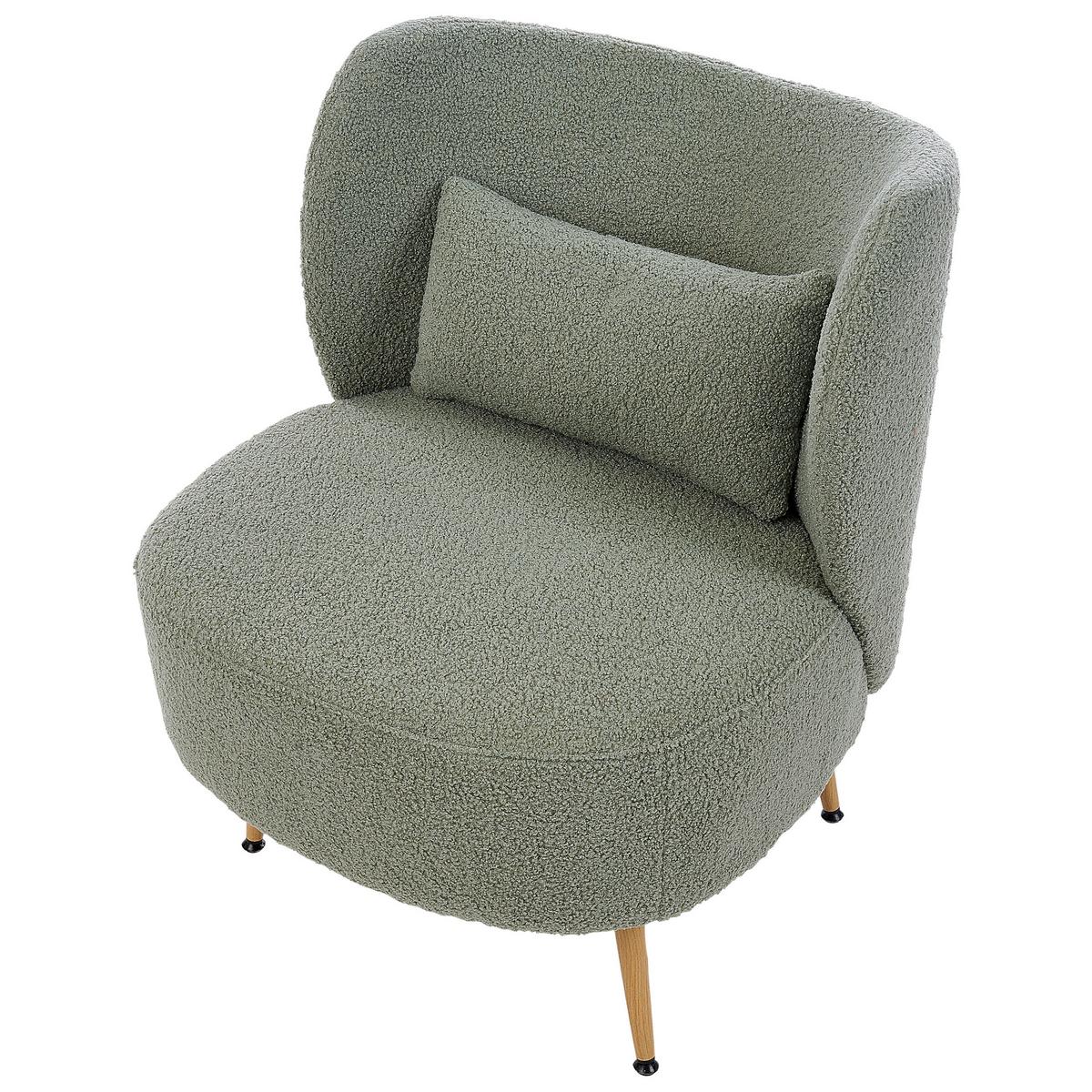 SESSEL mit Kissen Bouclé Grün Otsby II - Grün, Textil (60/76/55cm) - Beliani