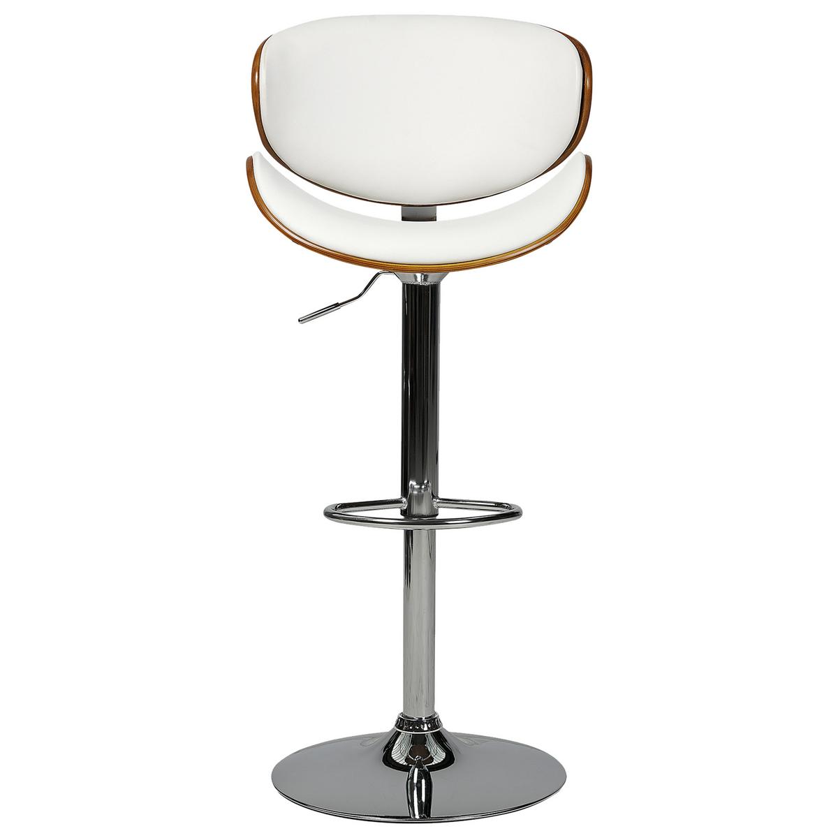 BARSTUHL 2er-Set Kunstleder drehbar Weiß Rotterdam - Weiß, Kunststoff (52/93/45cm) - Beliani