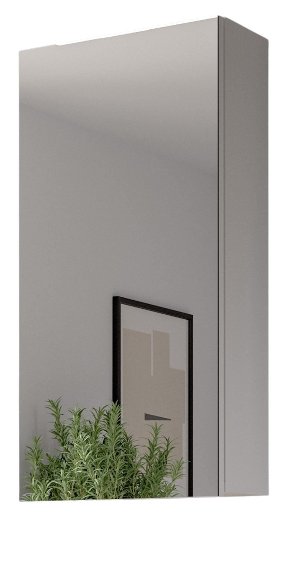 SPIEGELSCHRANK weiß 38 x 77 cm, Badschrank 1-türig mit Spiegel - Weiß, Glas/Holzwerkstoff (38/77/18cm) - Inn.Furn
