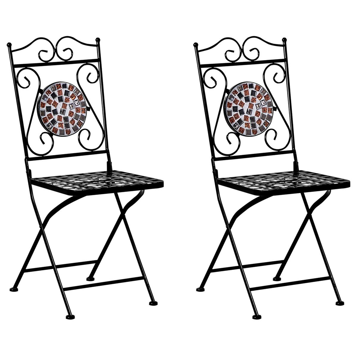 BISTRO-SET 2er Schwarz Carpino - Goldfarben/Schwarz, Metall - Beliani