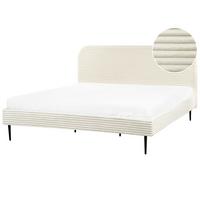 POLSTERBETT mit Lattenrost 180x200 cm Weiß Flayat - Creme, Textil (180/200cm) - Beliani