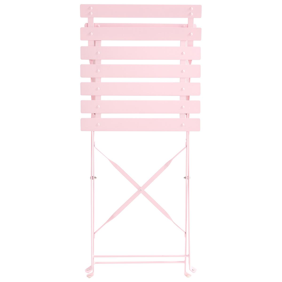 GARTENMÖBEL Set 4-Sitzer klappbar Metall Pastellrosa Fiori - Pink, Metall - Beliani