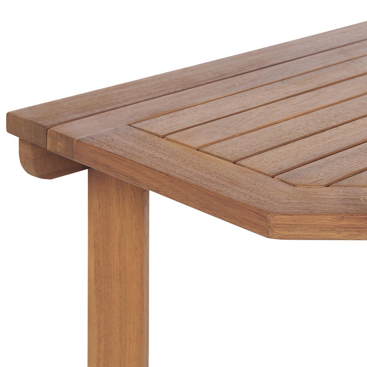 GARTENTISCH 110/47 cm Massivholz Heller Holzfarbton Treia - Hellbraun, Holz (47/110/74cm) - Beliani