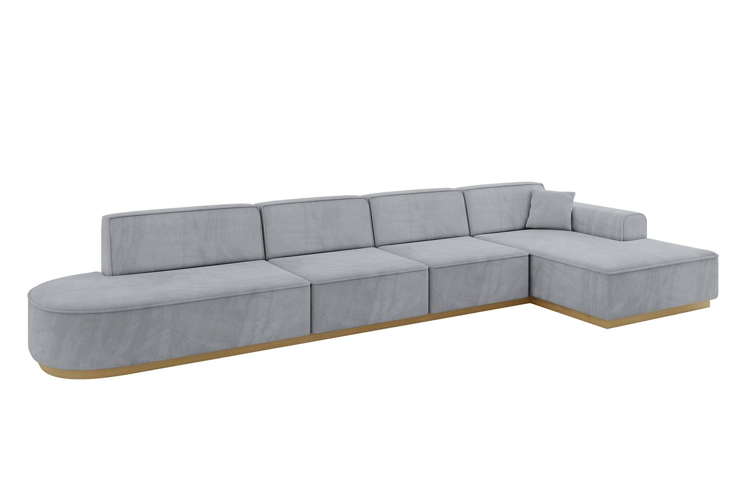 ECKSOFA Ottomane Rechts IREA-L3-v2 - 412x165x80 cm Grau - Titanfarben, Holzwerkstoff/Textil (412/165cm) - ALTDECOR