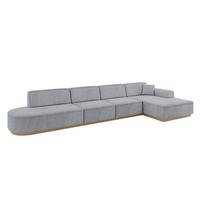 ECKSOFA Ottomane Rechts IREA-L3-v2 - 412x165x80 cm Grau - Titanfarben, Holzwerkstoff/Textil (412/165cm) - ALTDECOR