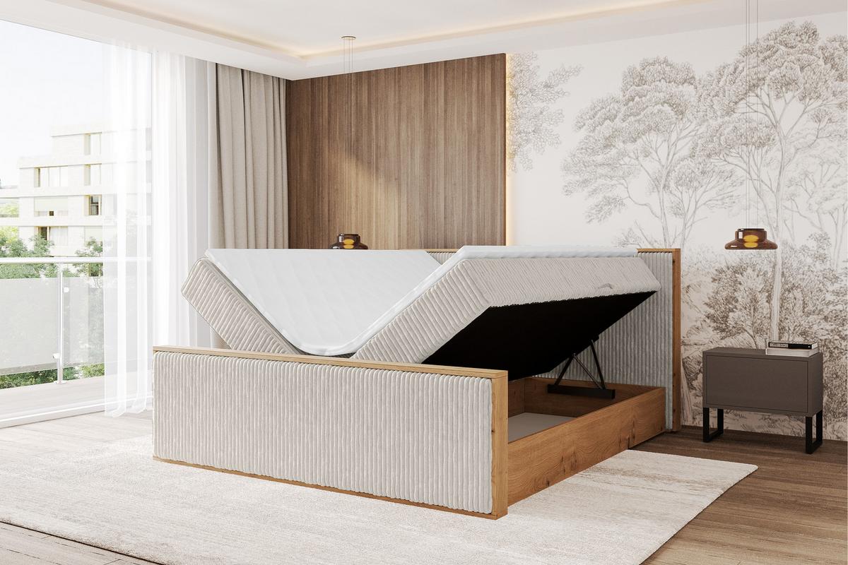 BOXBETT LOLLI9 -Z 140x200 - H4 Creme - Creme, Holzwerkstoff (140/200cm) - ALTDECOR