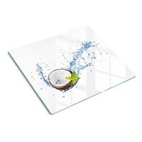 GLASPLATTE 60x52 cm Kokosnuss und Wasser - Braun, Glas (60/0.4/52cm) - TULUP
