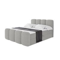 BOXBETT mit Matratze H4 und Lattenrost - NINA-Z - 180x200 cm Aragon - Hellgrau - Hellgrau, Holzwerkstoff (180/200cm)