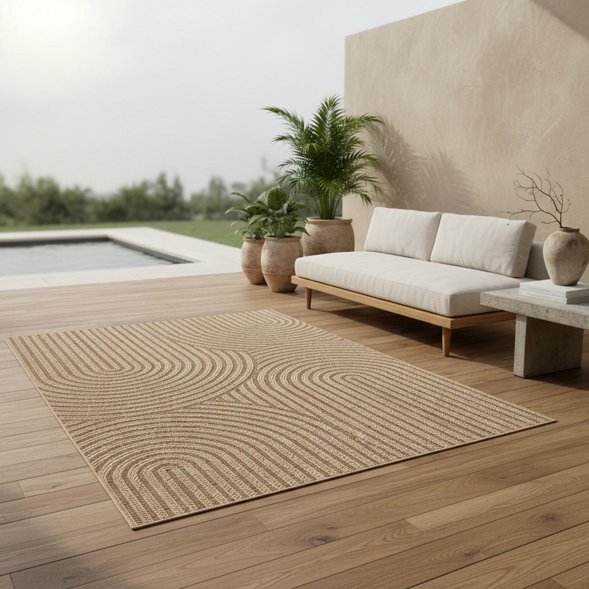 TEPPICH Outdoor ARLBERG in Beige, in Jute-Optik, 80 x 250 cm - Beige, Textil (250/80cm) - KADIMA DESIGN