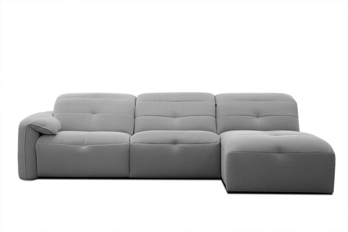 ECKSOFA TRENTO 4-Sitzer mit 1 Relaxfunktion, grau - Schwarz/Grau, Holzwerkstoff/Kunststoff (262/165cm) - Wozimo
