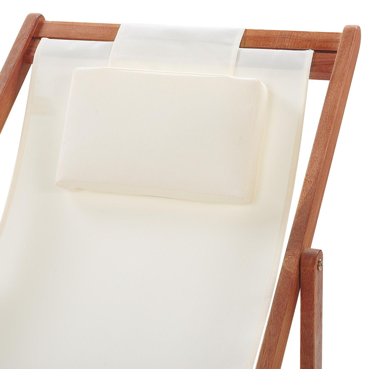GARTENLIEGE 2er-Set mit 2 Ersatzstoffbezügen dunkelbraun/weiß Avellino - Dunkelbraun/Weiß, Textil (54/70/97cm) - Beliani