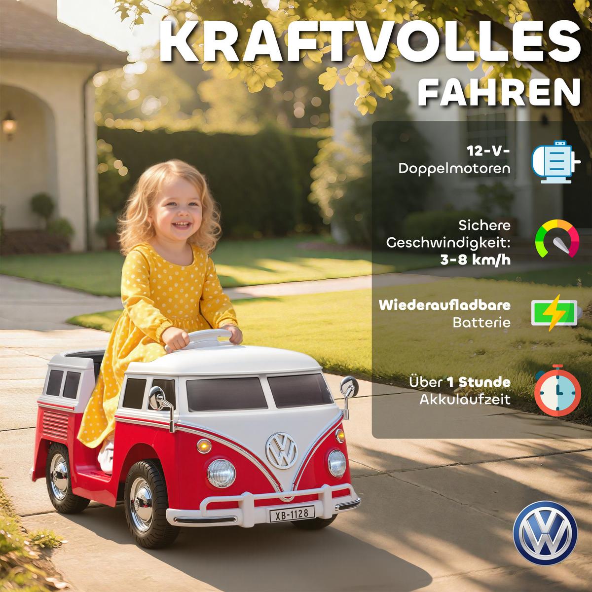 KINDER Elektroauto, 12V Kinderfahrzeug mit MP3 Doppelmotor Hupe LED Sanftanlauf - Rot, Metall (89/49/41.5cm) - AIYAPLAY