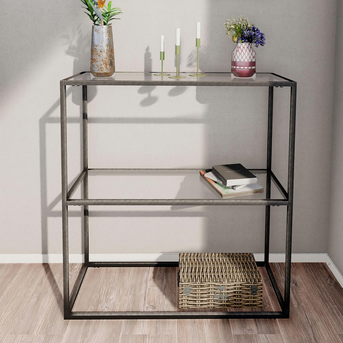 KONSOLENTISCH Konnevesi - Schwarz, Metall (30/80/85cm) - [en.casa]