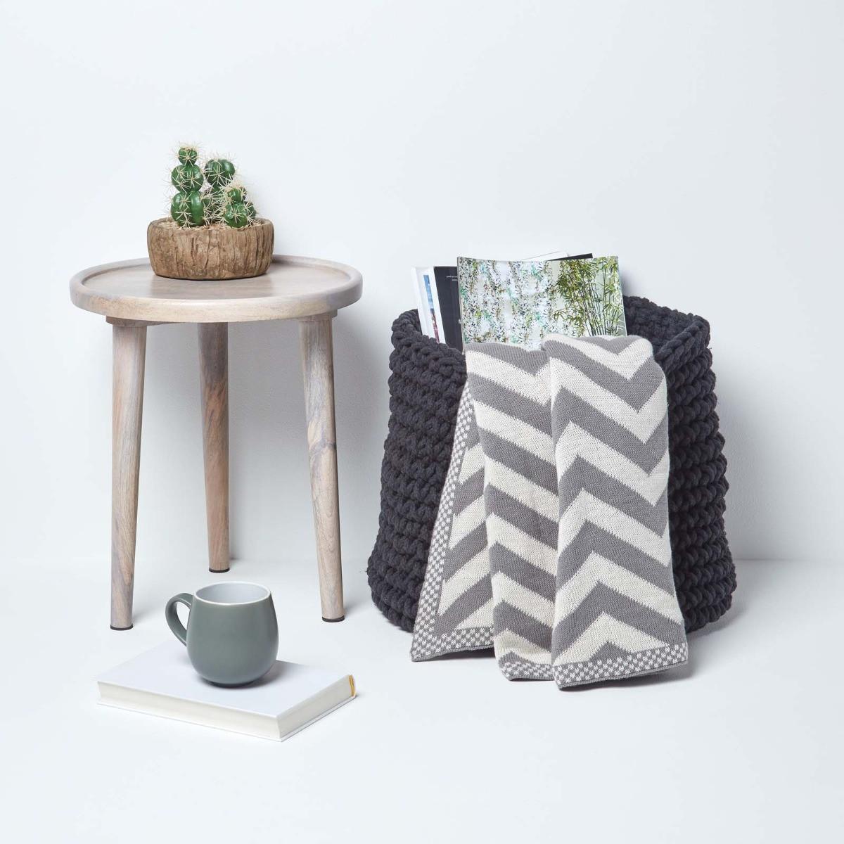 AUFBEWAHRUNGSKORB Baumwolle 42/37 cm - Schwarz, Textil (42/42/37cm) - Homescapes