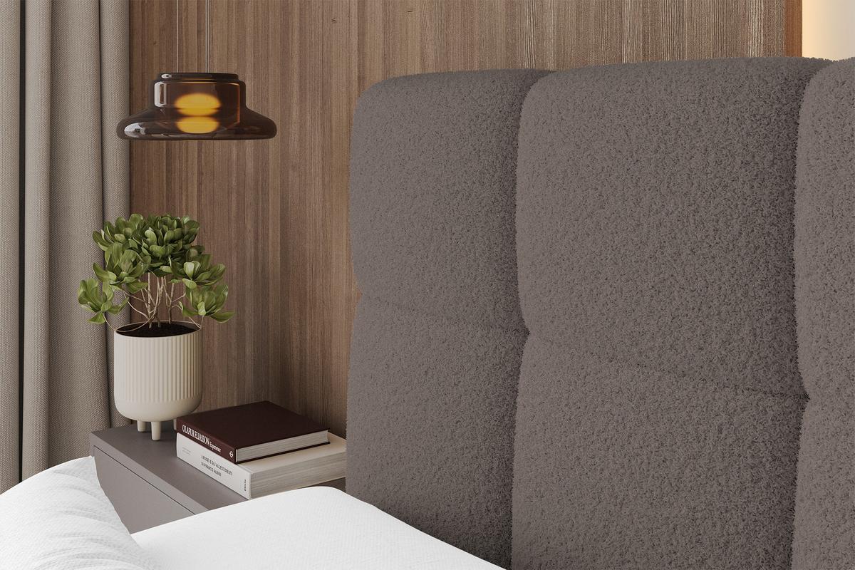 BOXBETT mit Matratze H3/H4 - FAMA-Z KING - 120x200 cm Braun Quelle - Braun, Holzwerkstoff (120/200cm) - ALTDECOR